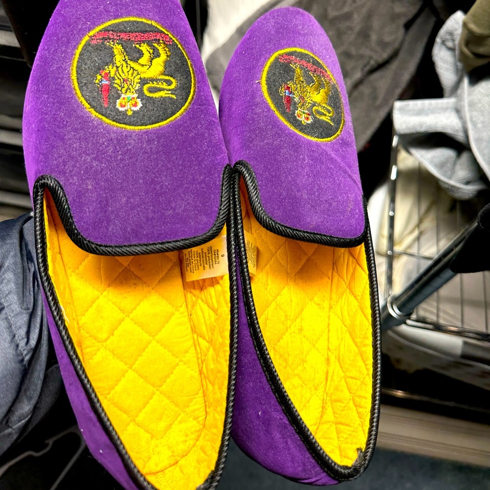 Purple loafer slippers